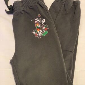 Kids Charcoal Joggers with Nightmare Before Christmas Graphic Design